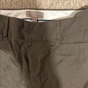 Banana Republic Gray Chinos Flat Front Cotton Blend